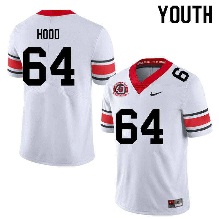 Youth #64 Jacob Hood Georgia Bulldogs College Football Jerseys Sale-40th Anniversary - Click Image to Close